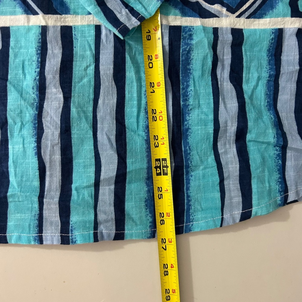NWT Parsley & Sage Womens XL Shirt Blue Green Abstract Cotton Button Up - Picture 7 of 9
